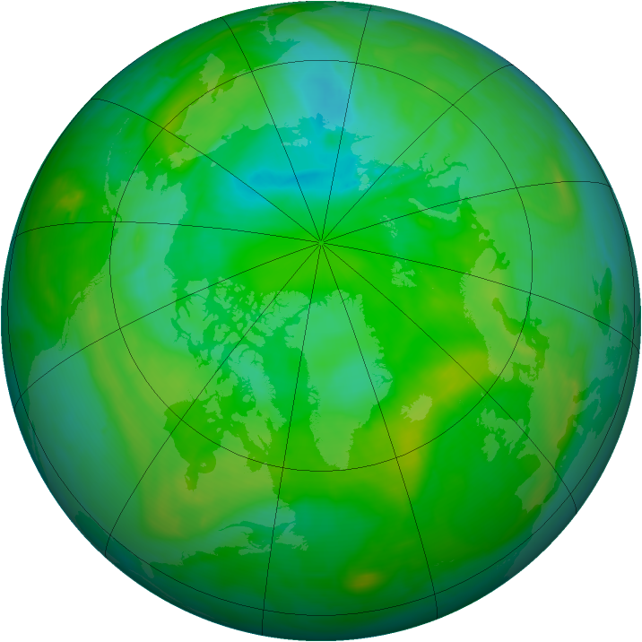 Arctic ozone map for 14 July 2008